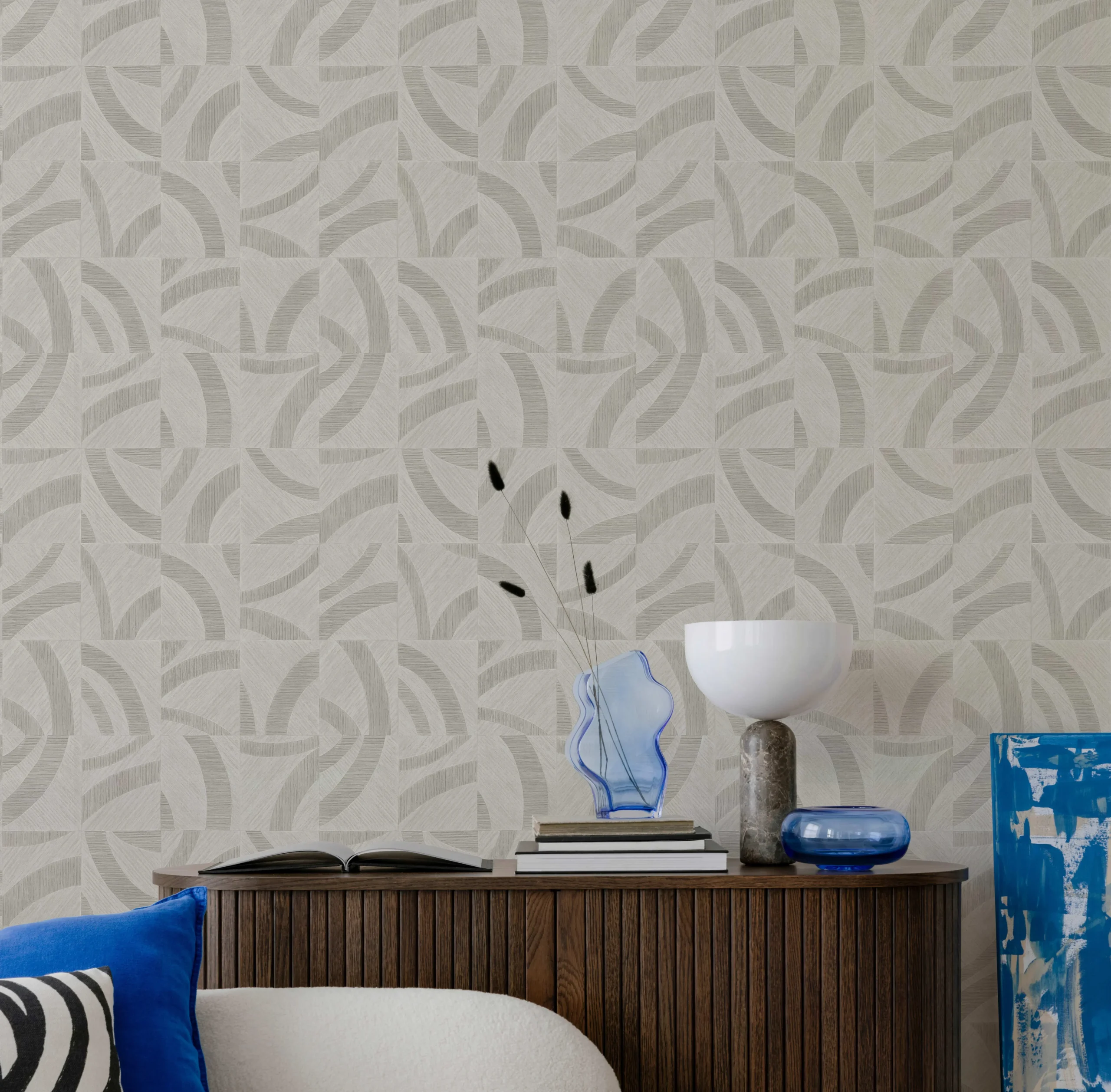 Gray Embossed Wallpaper – Textured Glittering (24101-3)